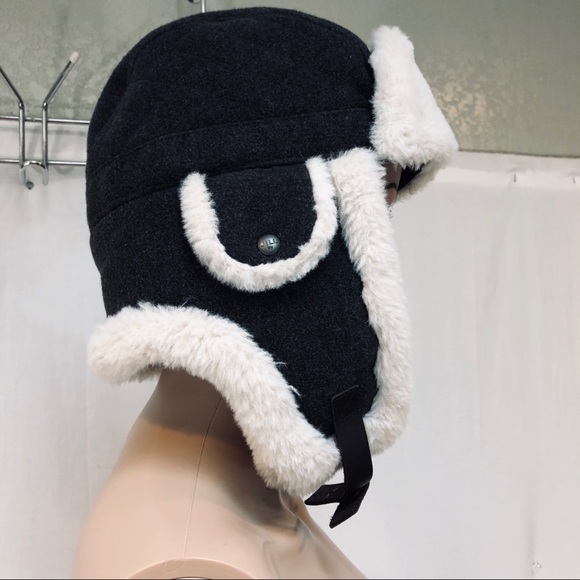 Jill by Jill Stuart Aviator Hat OSM Gray Flaps - Picture 1 of 6